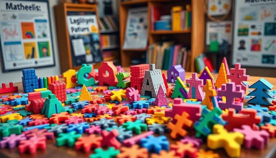 Colorful mathematical puzzles on a table