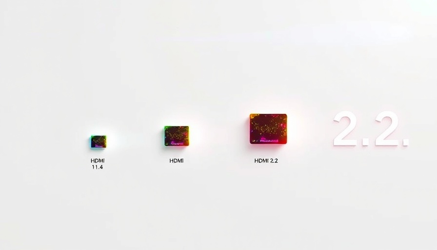 Graphic of HDMI 2.2 with performance comparison.
