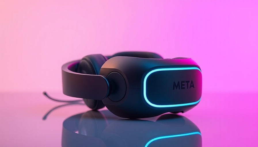 Sleek Meta Quest Pro headset on reflective surface.