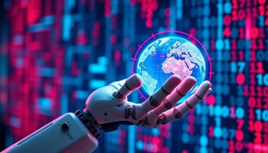 Futuristic robotic hand and digital globe showcasing Edge AI Solutions.