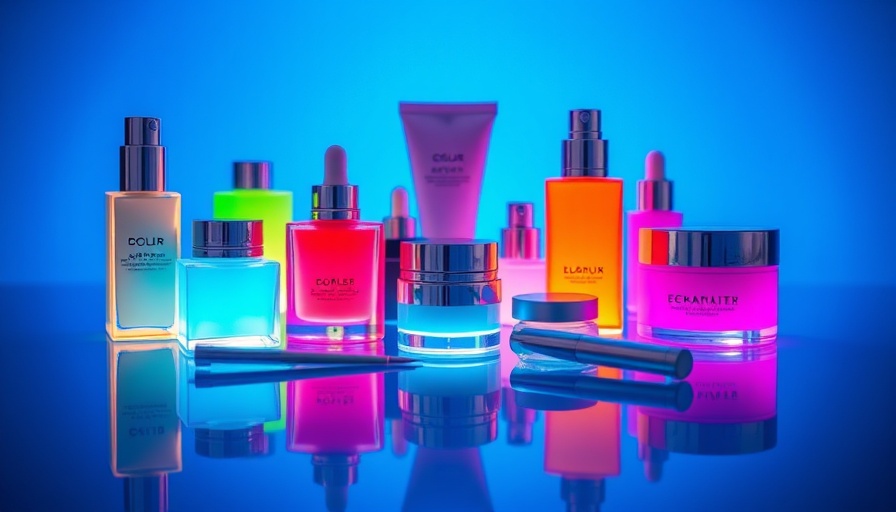 Generative AI in Beauty showcasing vibrant futuristic products.