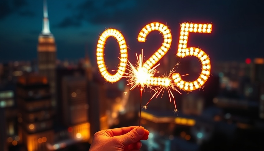 Tech Resolutions 2025 sparkling in night sky