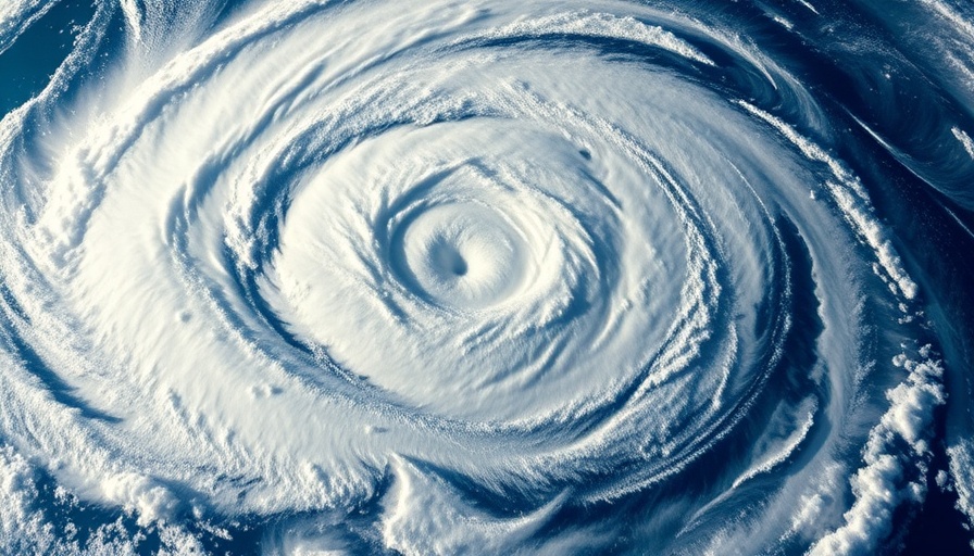 Satellite view of a massive cyclone demonstrating AI weather forecasting.