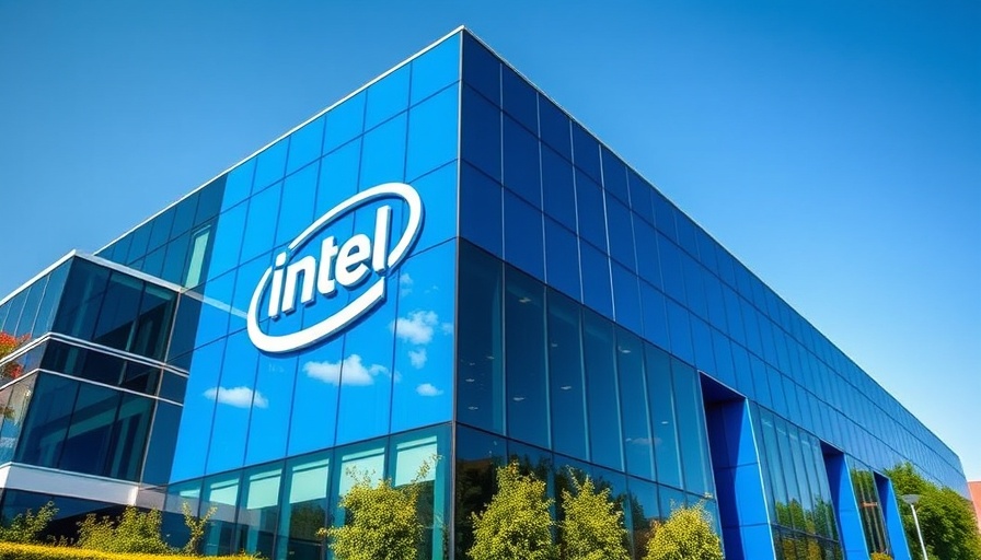 Modern Intel building exterior with logo cube.