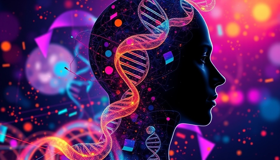 Abstract illustration of DNA and silhouette for CRISPR advancements