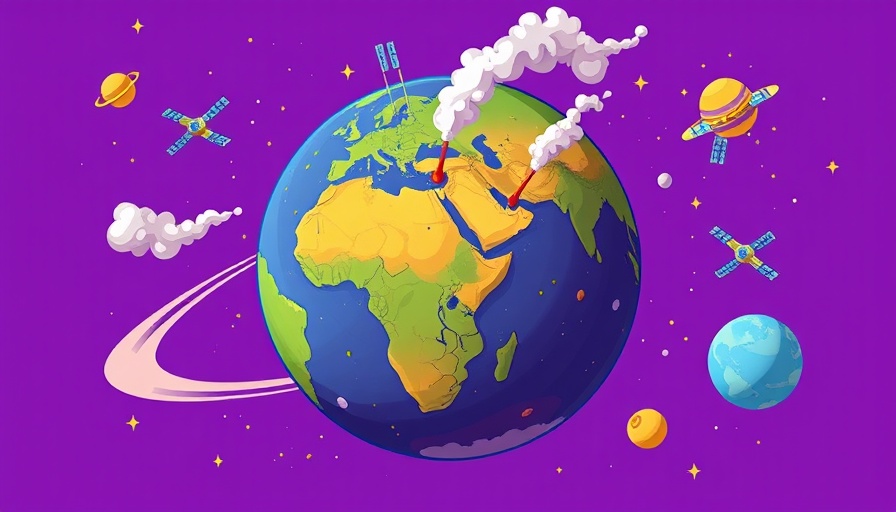 Colorful cartoon Earth illustrating methane emission monitoring.