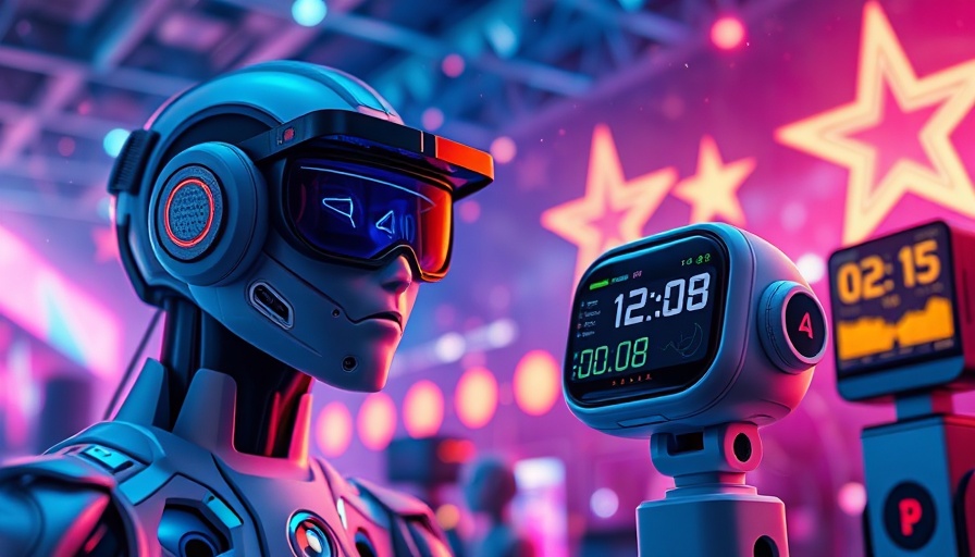CES 2025 AI Innovations showcase futuristic tech with neon aesthetics.