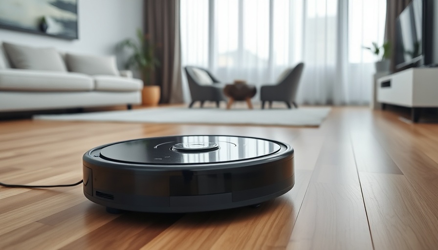 Eureka robot vacuum cleaning a modern living room floor.