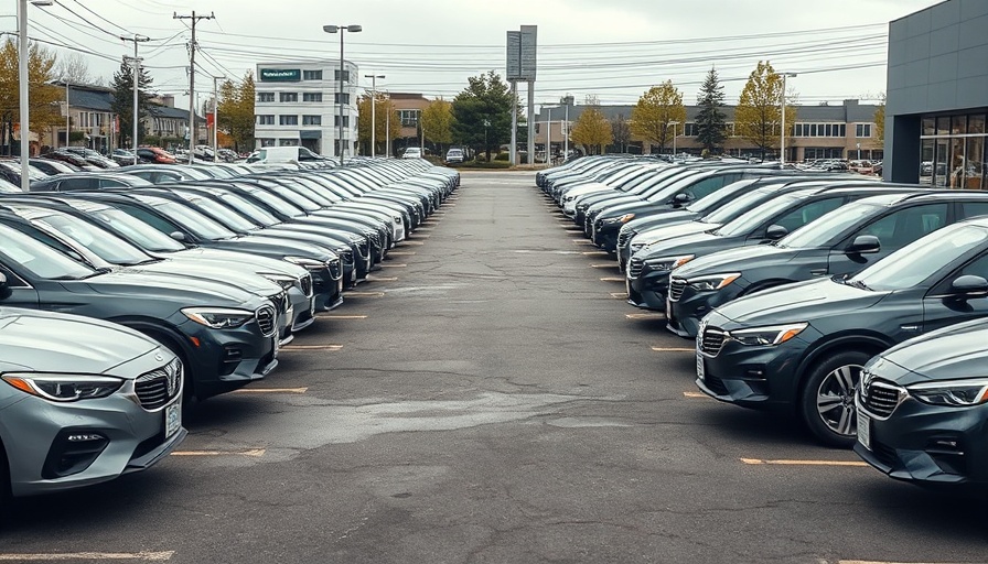 Modern cars in a dealership lot showcasing automotive trends.
