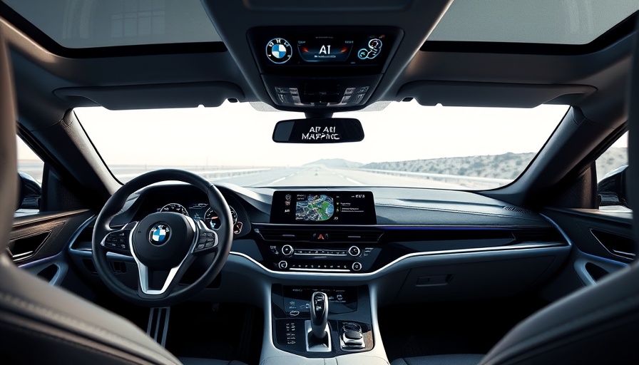 BMW AI Mapping interface on modern car dashboard, digital display.
