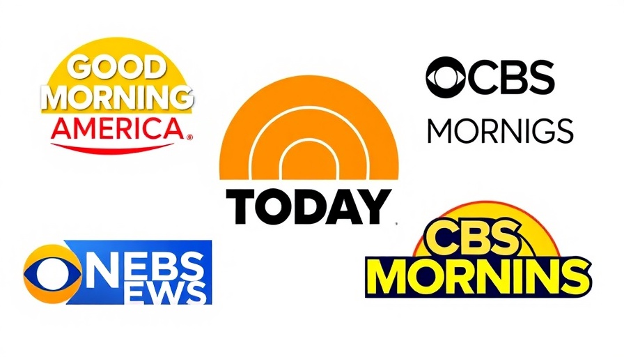 Vibrant logos of morning news shows illustrating morning news ratings.