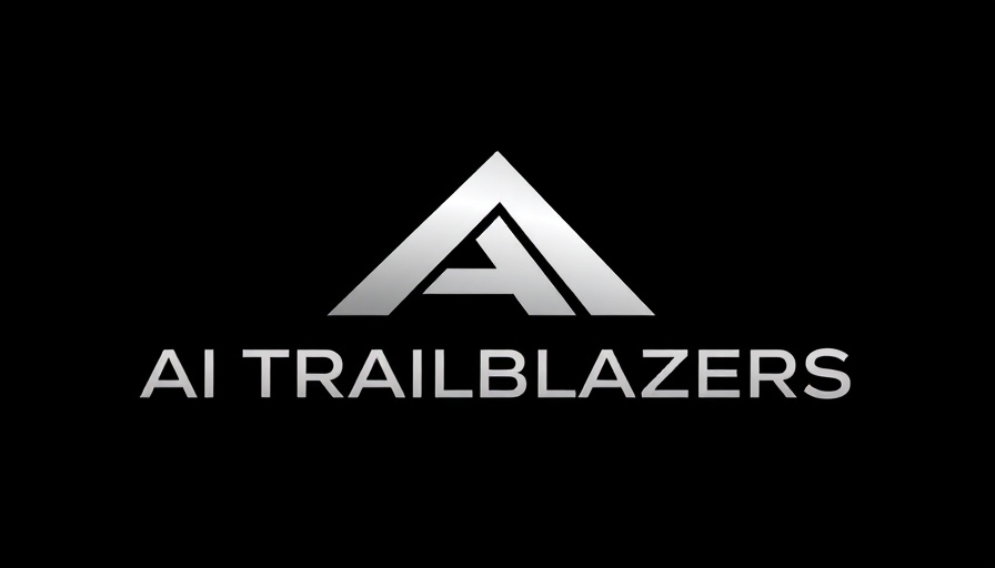 Futuristic AI Trailblazers logo design with geometric elements.