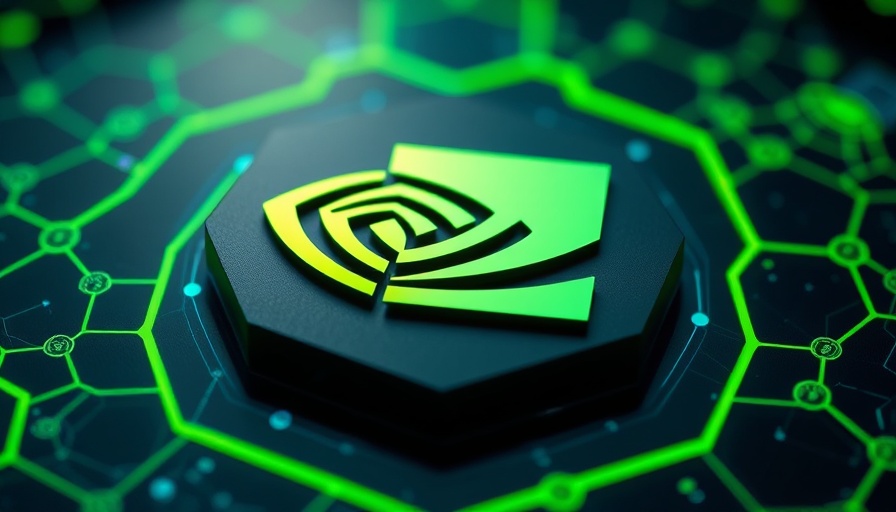 NVIDIA logo with tech background, NVIDIA RTX 50-Series theme.