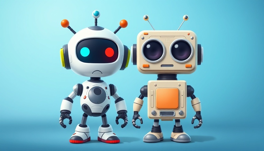 Charming cartoon robots showcasing Augnito Omni AI technology.