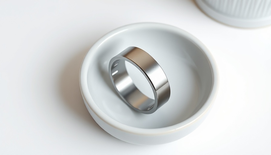 Smart home technology ring on ceramic dish