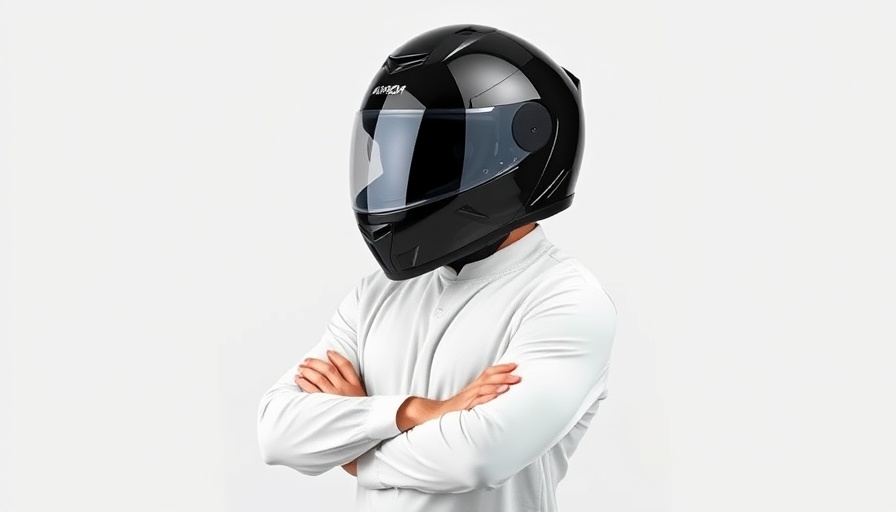 Sleek black AIROH helmet and gear, confident pose.