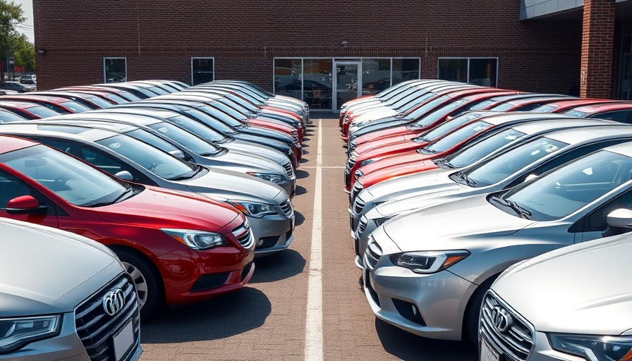 Lineup of cars at dealership representing used vehicle values.