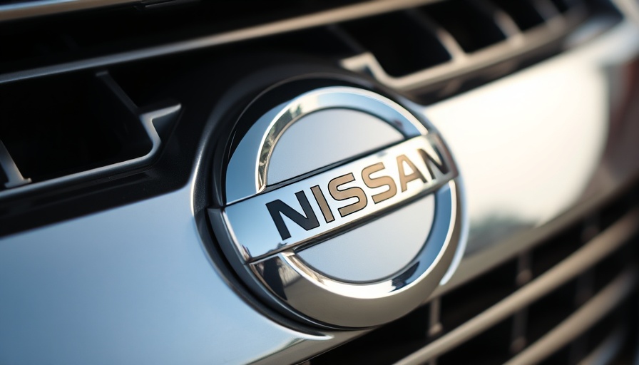 Close-up of Nissan logo on car grille for NMAC receivables system