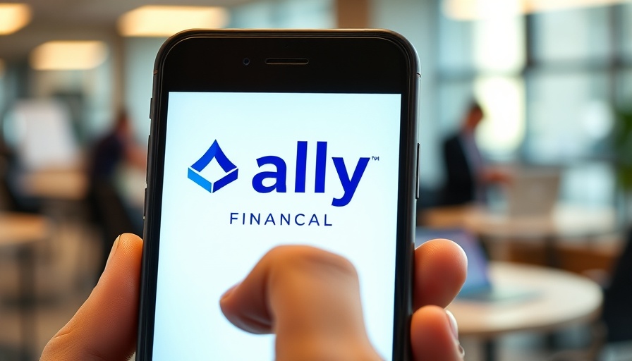 Ally Financial branding on phone and laptop reflecting restructuring.