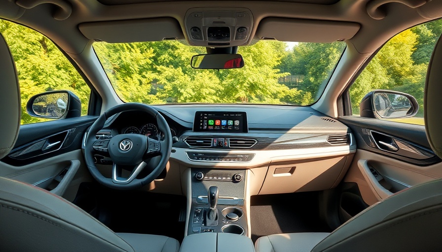 Modern vehicle interior with advanced dashboard features.