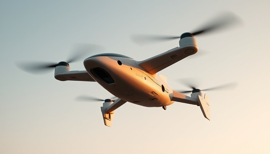 Futuristic eVTOL aircraft in flight against a clear sky