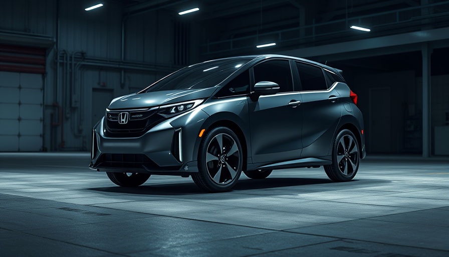 Honda 0 Series in dim industrial setting, showcasing modern design.