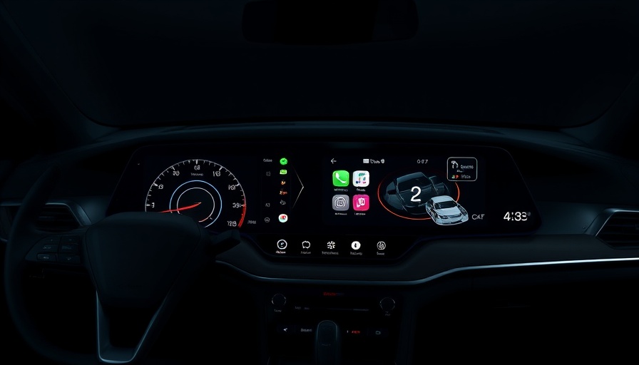 Apple CarPlay interface on sleek car dashboard.