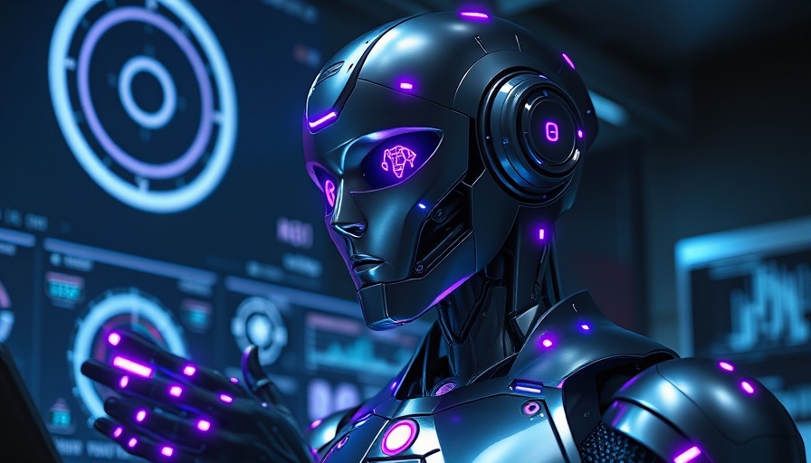 AI Trends 2025: Futuristic robot analyzing holograms