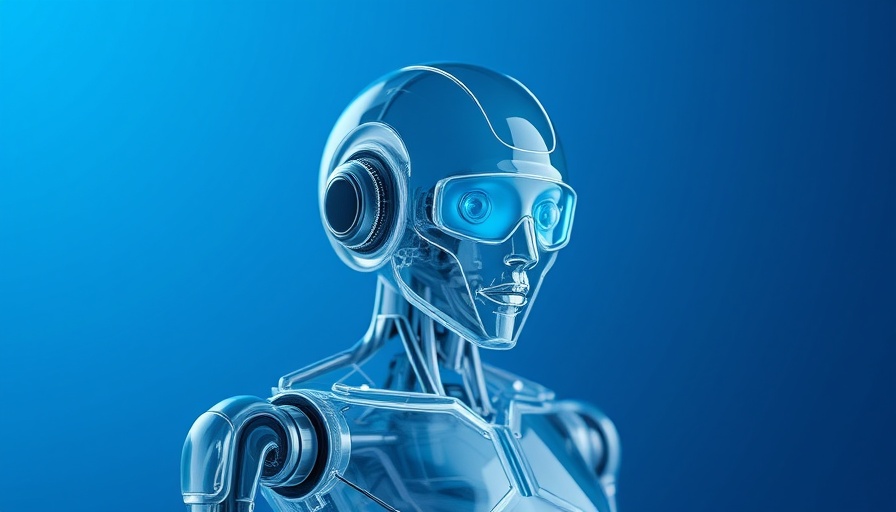 AI Leadership concept featuring a futuristic robotic figure.