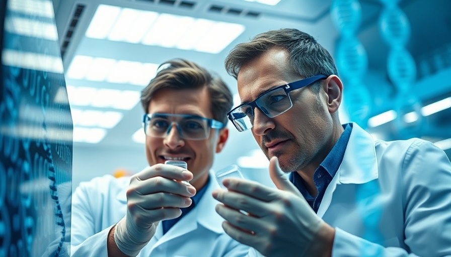 Scientists analyzing DNA sequences in biopharma research.