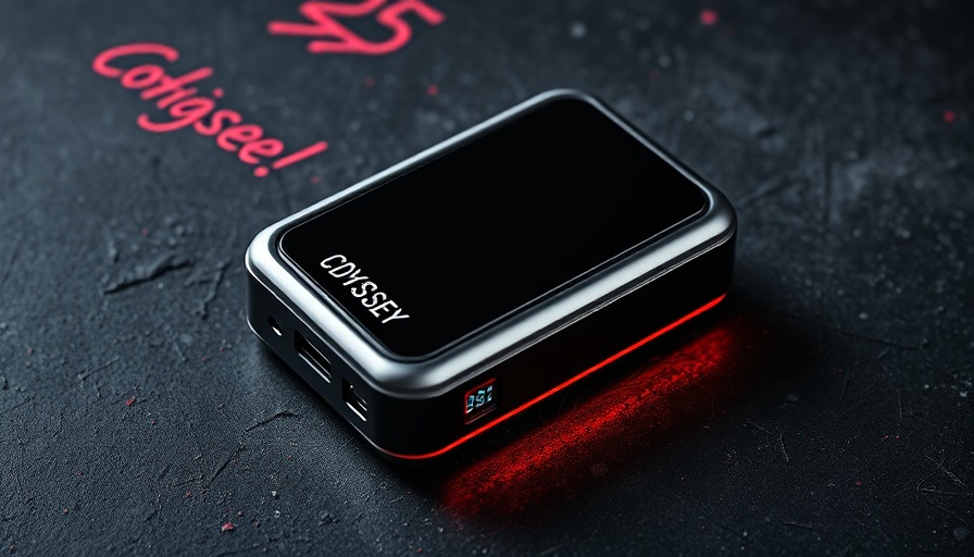Modern Odyssey charger ad with grunge design.