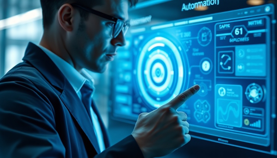 Futuristic AI automation holographic display interaction