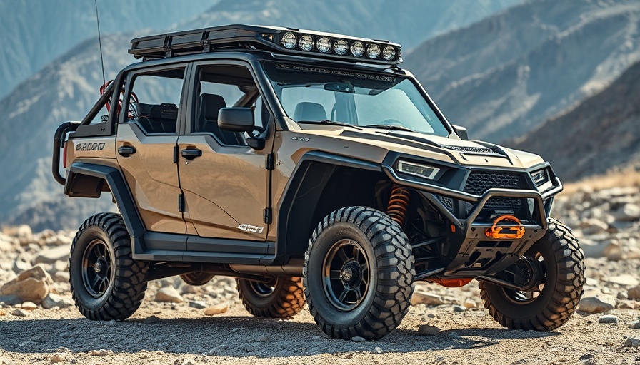 Powersports electrical systems promotional image with off-road vehicle.