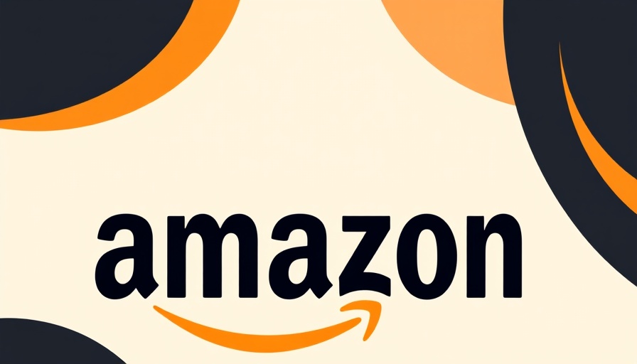 Amazon logo with abstract design, highlighting AI strategy