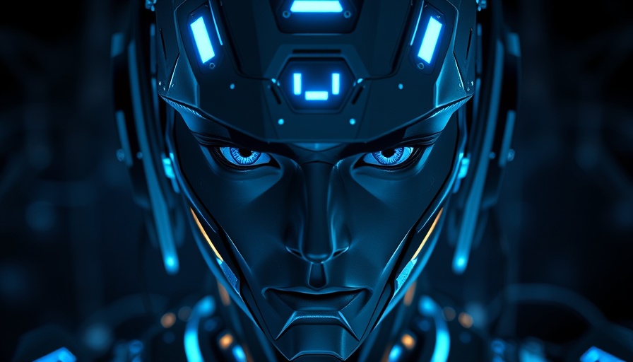 AI-powered Web3 futuristic digital being with glowing eyes.