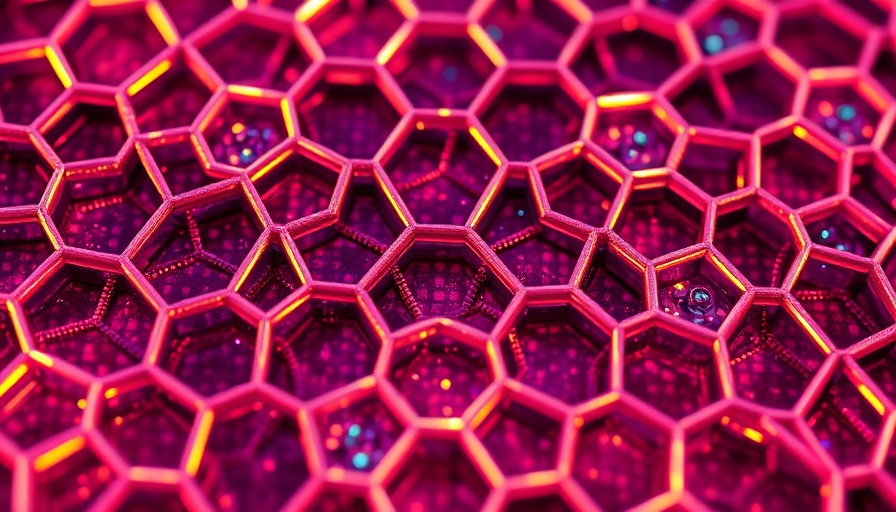 Hexagonal lattice pattern representing superconductive materials