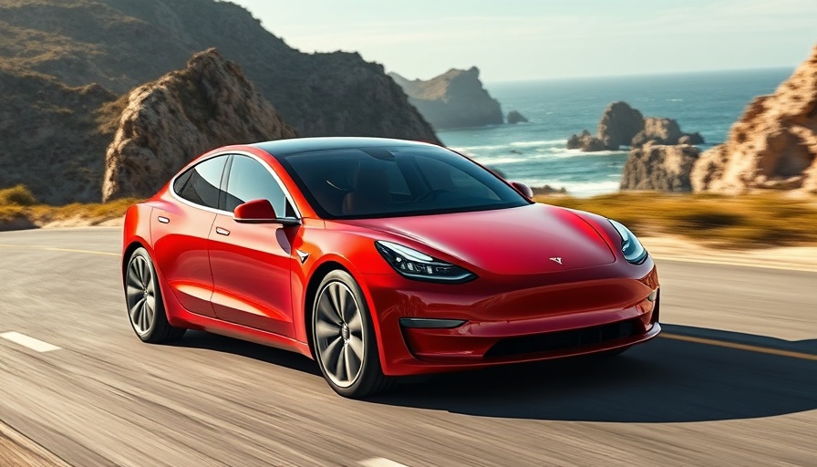 Tesla driving on scenic coastal road, highlighting recall context