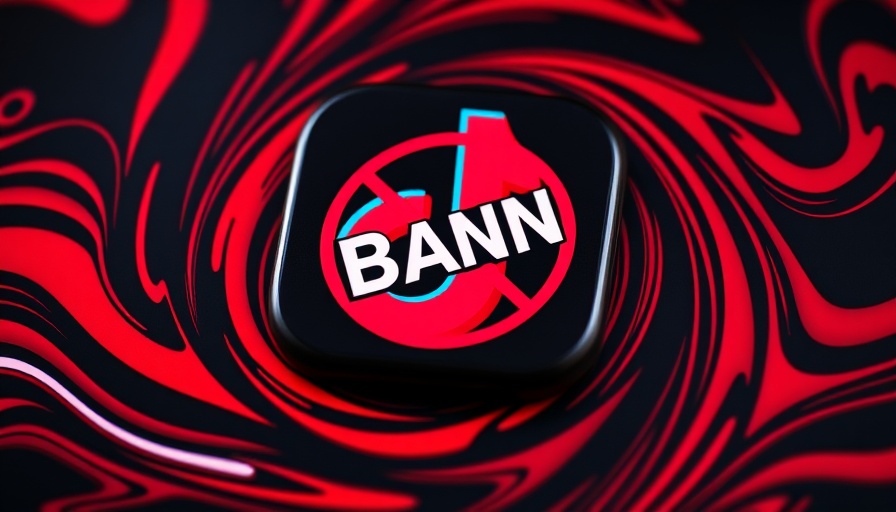 Abstract TikTok ban graphic design with red background