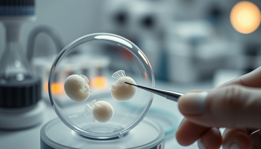 Close-up of IVF embryos in a laboratory setting.