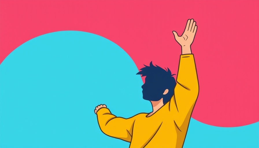 Colorful cartoon illustration reaching upward, global healthcare theme.