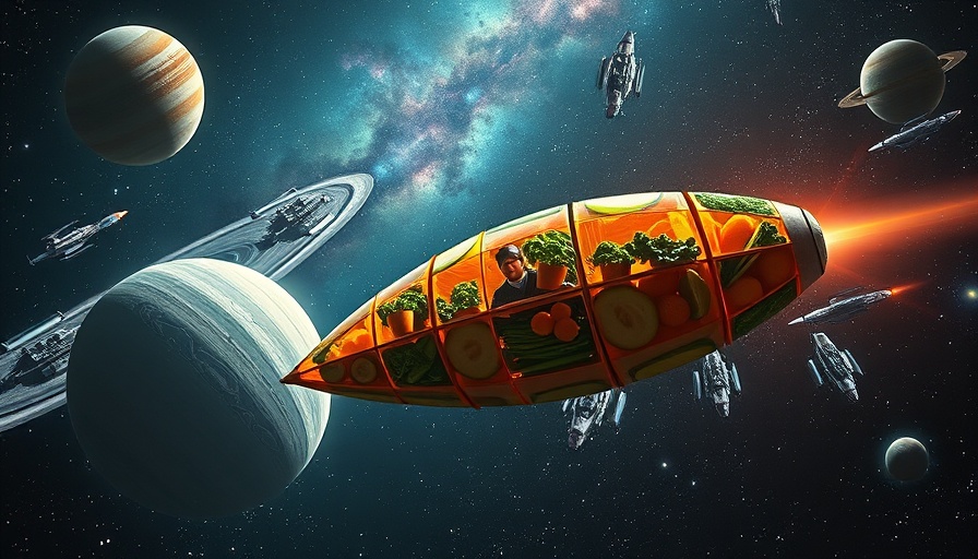 Surreal cosmic scene with spaceship in starry galaxy, AI and Lithium