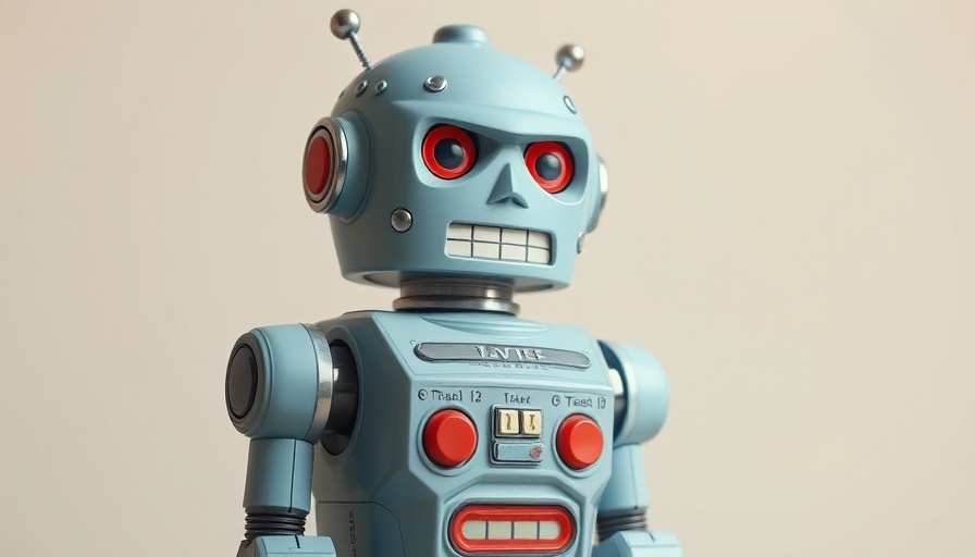 Vintage toy robot for Machine Learning Business concept.