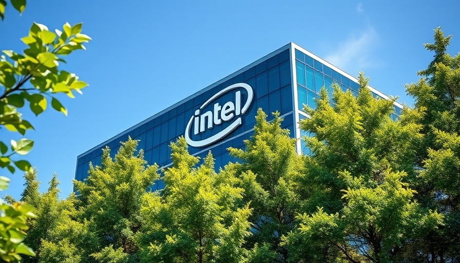 Intel Capital spin-off: corporate building with Intel logo and green trees.
