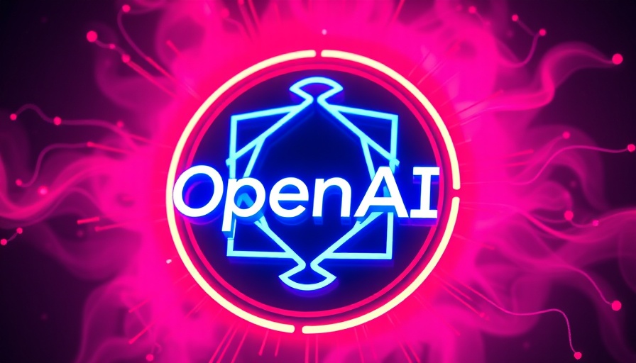 OpenAI logo with vibrant neon hues against an abstract background