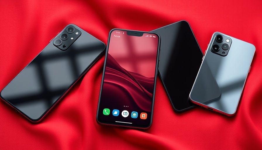 OnePlus 13 smartphone features on red background.