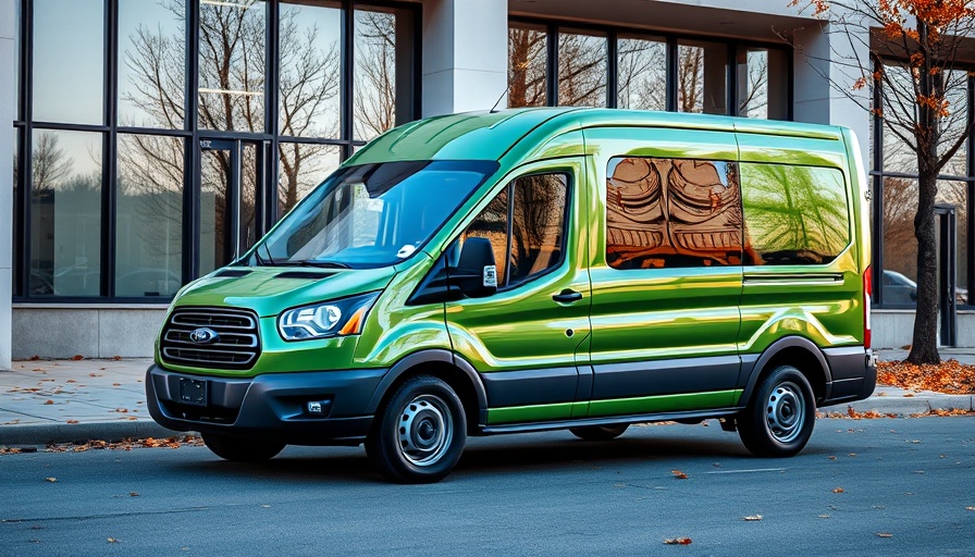 Sleek 2025 Ford Transit parked in autumn setting.