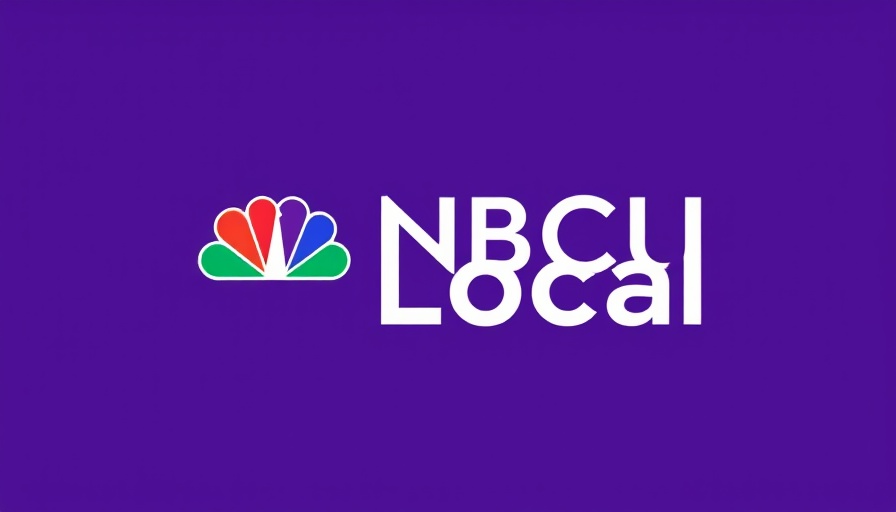 NBCU Local partnership logo, vibrant branding on purple background