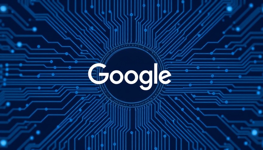 Google Workspace AI logo with digital circuit design background
