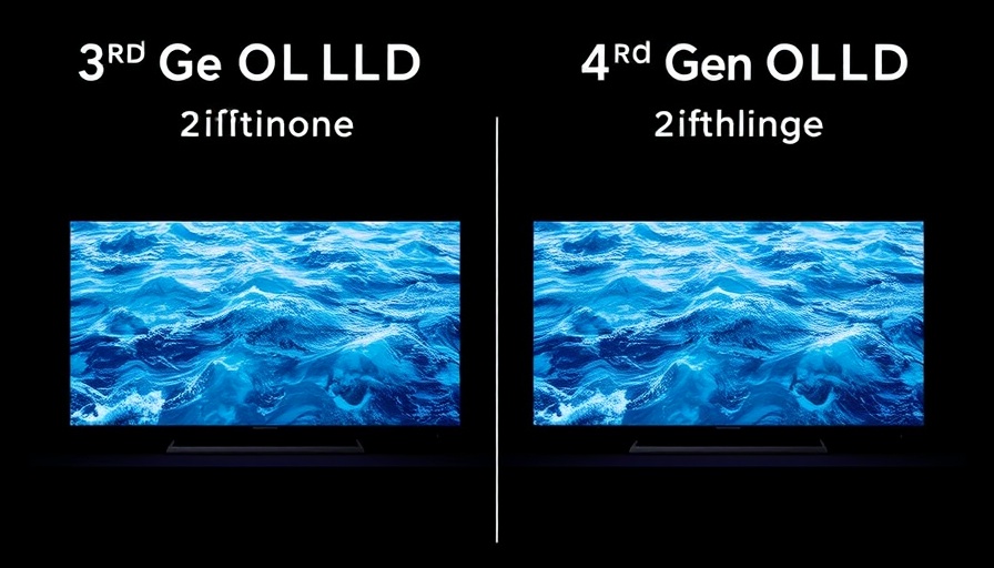 OLED technology comparison of display generations showing seascape.