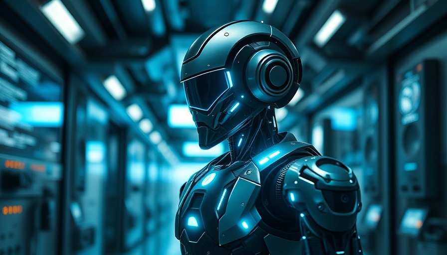 Futuristic AI robot in high-tech environment, AI Voice Technology